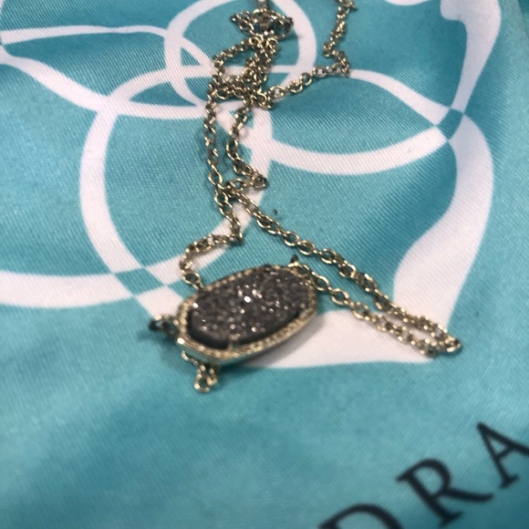 Kendra Scott Elisa necklace in platinum drusy - Picture 4 of 5